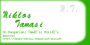miklos tamasi business card